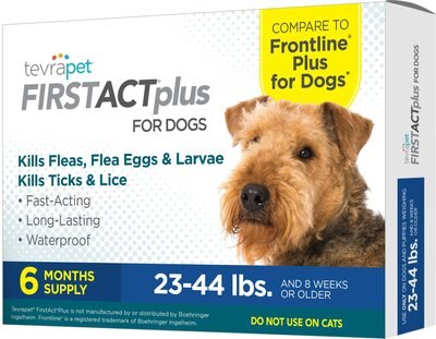 TevraPet FirstAct Plus Flea & Tick Treatment for Dogs, 23 - 44lbs, 6 doses, slide 1 of 1