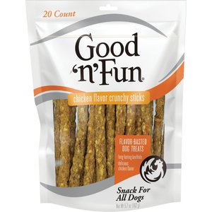 Good 'n' Fun Crunchy Sticks Chicken Dog Treats, 20 count