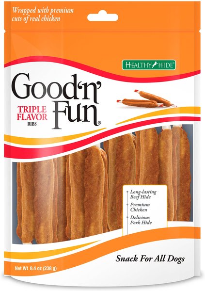 Good ‘n’ Fun Triple Flavor Ribs Dog Treats, 8.4-oz bag slide 1 of 9