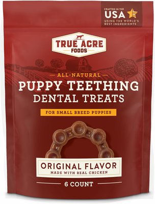 True Acre Foods All-Natural Puppy Dental Teething Treat, Original Flavor, 6 count, slide 1 of 1