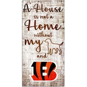 Fan Creations NFL “A House is Not A Home Without My Dog” Wall Décor, Cincinnati Bengals
