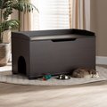 Baxton Studio Cambrie Cat Litter Box Cover House, Dark Brown