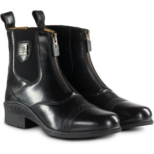 B Vertigo Womens Saturn Front-Zip Leather Paddock Boots, Black, EU 38