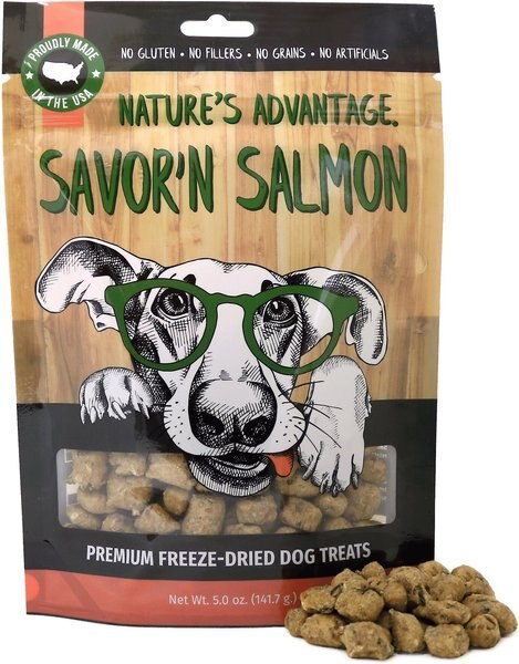 Nature's Advantage Grain-Free Savor'n Salmon Freeze-Dried Dog Treats, 5-oz bag slide 1 of 5