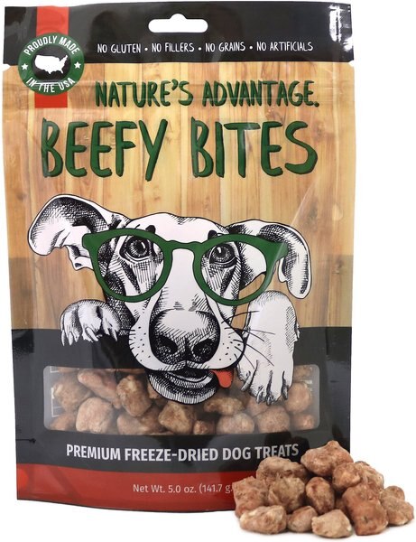 Nature's Advantage Grain-Free Beefy Bites Freeze-Dried Dog Treats, 5-oz bag slide 1 of 5