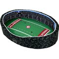 StadiumSpot x OHT Olive Camo College Stadium Bolster Dog Bed w/ Removable Cover, Alabama Crimson, Medium