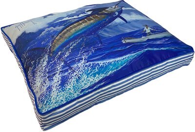 Guy Harvey Stormy Blue Pillow Dog Bed w/ Removable Cover, slide 1 of 1