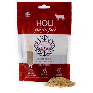 HOLI Beef Liver Protein Pack Grain-Free Freeze-Dried Dog Food Topper, 4-oz bag