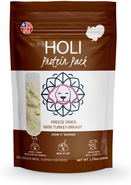 HOLI Turkey Breast Protein Pack Grain-Free Freeze-Dried Dog Food Topper, 1.75-oz bag slide 1 of 4