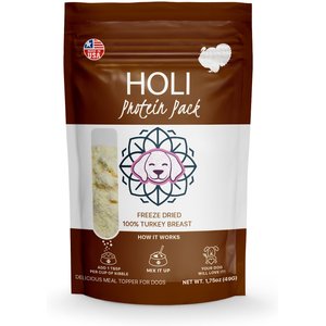 HOLI Turkey Breast Protein Pack Grain-Free Freeze-Dried Dog Food Topper, 1.75-oz bag