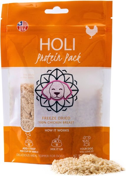 HOLI Chicken Breast Protein Pack Grain-Free Freeze-Dried Dog Food Topper, 1.75-oz bag slide 1 of 4