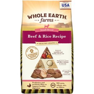 Whole Earth Farms Healthy Grains Small Breed Beef & Rice Recipe Dry Dog Food, 12-lb bag