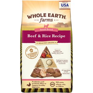 Whole Earth Farms Healthy Grains Small Breed Beef & Rice Recipe Dry Dog Food, 4-lb bag