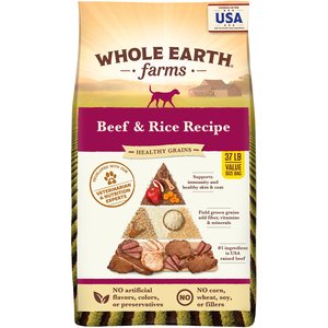 Whole Earth Farms Healthy Grains Beef & Rice Recipe Dry Dog Food, 37-lb bag