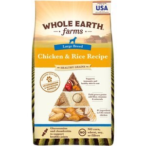 Whole Earth Farms Healthy Grains Large Breed Chicken & Rice Recipe Dry Dog Food, 12-lb bag