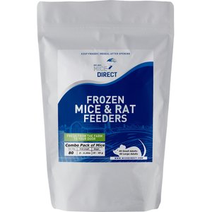 MiceDirect Frozen Mice Feeders Snake Food Combo Pack, Small & Large Adult, 80 count