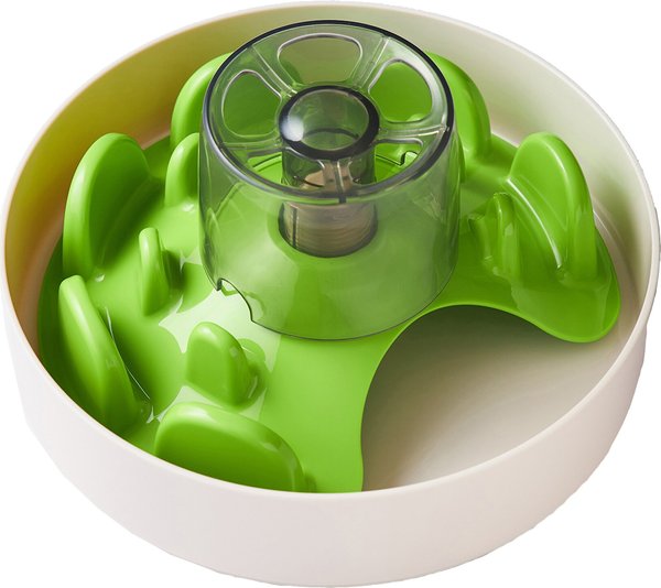 Pet Dream House SPIN Tricky Level UFO Maze Non-Skid Plastic Interactive Slow Feeder Dog Bowl, Green slide 1 of 7