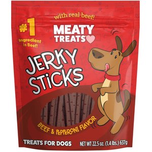 Meaty Treats Beef & Pepperoni Flavor Jerky Sticks Dog Treats, 25-oz bag