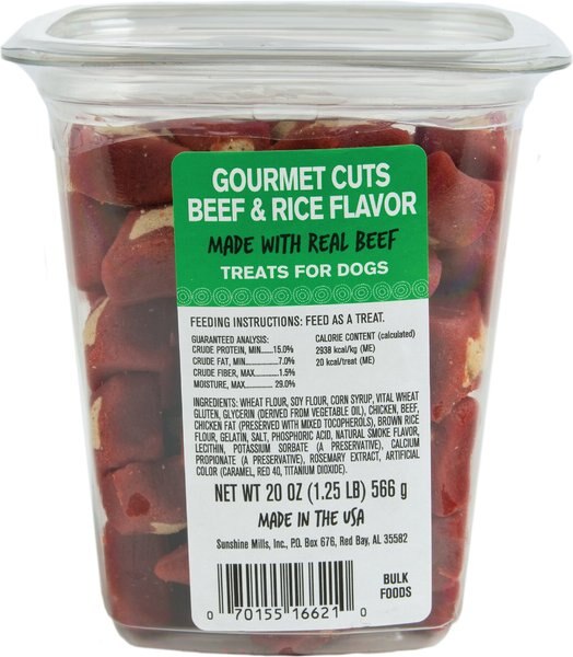 Meaty Treats Gourmet Beef & Rice Flavor Cuts Soft & Chewy Dog Treats, 20-oz canister slide 1 of 7