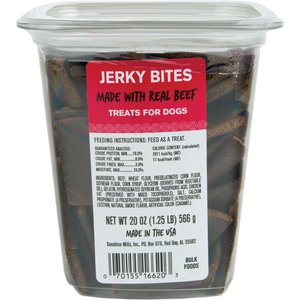Meaty Treats Jerky Bites Soft & Chewy Dog Treats, 20-oz canister