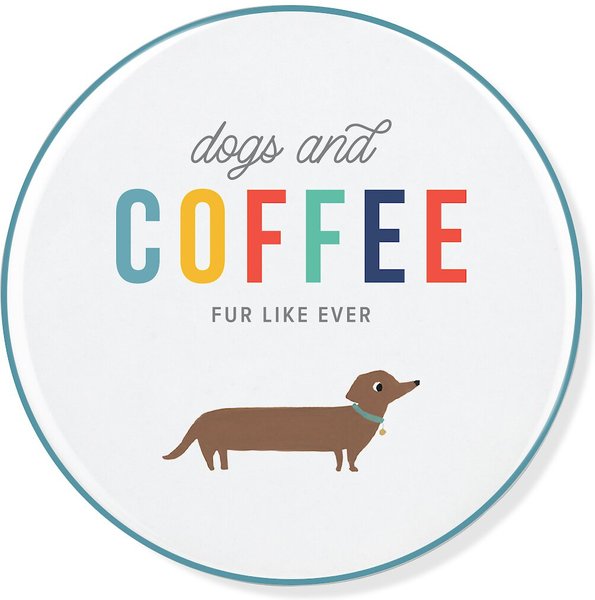 Pet Shop by Fringe Studio Dogs & Coffee Ceramic Coaster slide 1 of 2