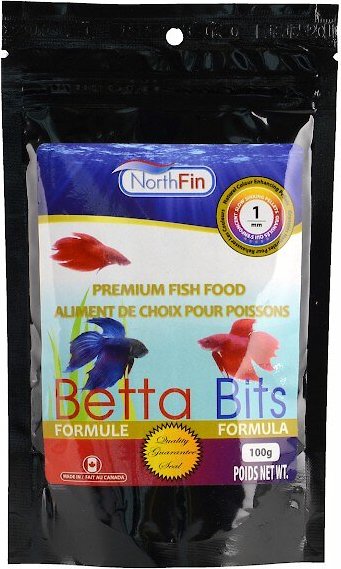 NorthFin Betta Bits 1 mm Pellets Fish Food, 100-g bag slide 1 of 1