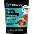 PetHonesty Hemp Calming Fresh Sticks Dental Chews Pumpkin-Peanut Butter Flavored for Dogs, 30 count