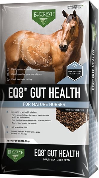 Buckeye Nutrition EQ8 Gut Health Mature Horse Feed, 50-lb bag slide 1 of 3
