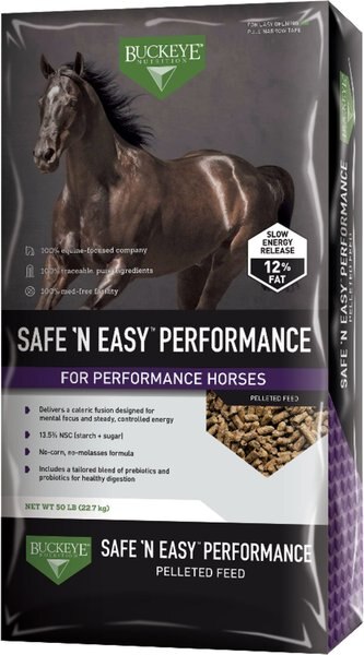 Buckeye Nutrition SAFE 'N 'EASY Performance Horse Feed, 50-lb bag slide 1 of 3