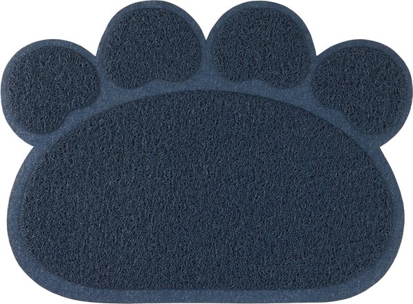 Frisco Paw Shaped Cat Litter Mat, Blue slide 1 of 4