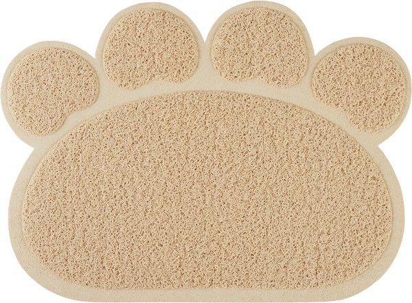 Frisco Paw Shaped Cat Litter Mat, Beige slide 1 of 4