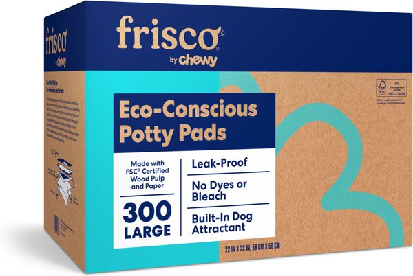 Frisco Large Eco-Conscious Dog Training & Potty Pads, 22 x 23-in, Unscented, 300 count slide 1 of 6