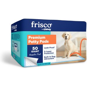 Frisco Giant Printed Dog Training & Potty Pads, 27.5 x 44-in, 50 count, Unscented, Geometric Print
