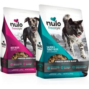 Nulo Beef & Salmon Variety Pack Freeze-Dried Raw Dog Food, 5-oz bag, case of 2