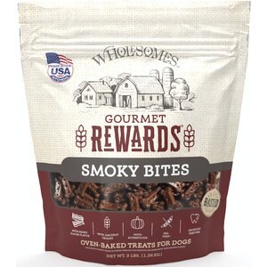 Wholesomes Smoky Bites Bacon Flavor Dog Treats, 3-lb bag
