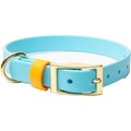 PawFurEver Waterproof Dog Collar, Blue & Orange, Small