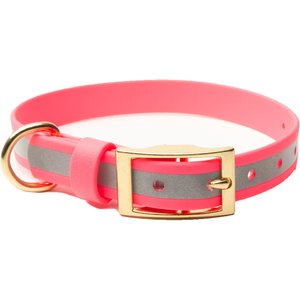 PawFurEver Reflective & Waterproof Dog Collar, Pink, Small
