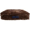 Bessie + Barnie Personalized Luxury Extra Plush Faux Fur Rectangle Cat & Dog Bed, Brown, X-Large