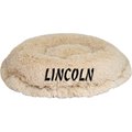 Bessie + Barnie Personalized Ultra Plush Luxury Shag Deluxe Cat & Dog Lily Pod Bed, X-Small, Beige