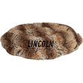 Bessie + Barnie Personalized Ultra Plush Luxury Shag Deluxe Cat & Dog Lily Pod Bed, X-Small, Beige & Simba