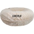 Bessie + Barnie Personalized Signature Luxury Extra Plush Faux Fur Bagel Cat & Dog Bed, Beige, X-Small