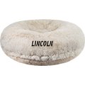 Bessie + Barnie Personalized Signature Luxury Extra Plush Faux Fur Bagel Cat & Dog Bed, Blondie, Large