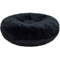 Bessie + Barnie Personalized Signature Luxury Extra Plush Faux Fur Bagel Cat & Dog Bed, Black, Large