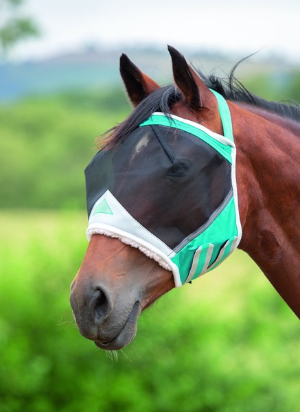 Shires Fine Mesh Fly Mask With Ear Holes Teal
