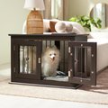 Frisco Double Door Wood & Metal Furniture Style Dog Crate, Espresso, Medium, 30 inch