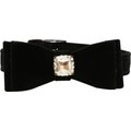 Vanderpump Pets Darling Diamond Velvet Bow Tie Dog Collar, Black, X-Small: 12-in neck, 5/8-in wide