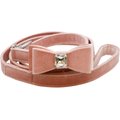 Vanderpump Pets Darling Diamond Velvet Bow Tie Dog Leash, Pink, Small