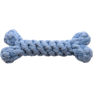 Vanderpump Pets Bone Rope Dog Toy, Pale Blue