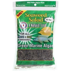 San Francisco Bay Brand Seaweed Salad Green Marine Algae Sheets Fish Food, 10 count