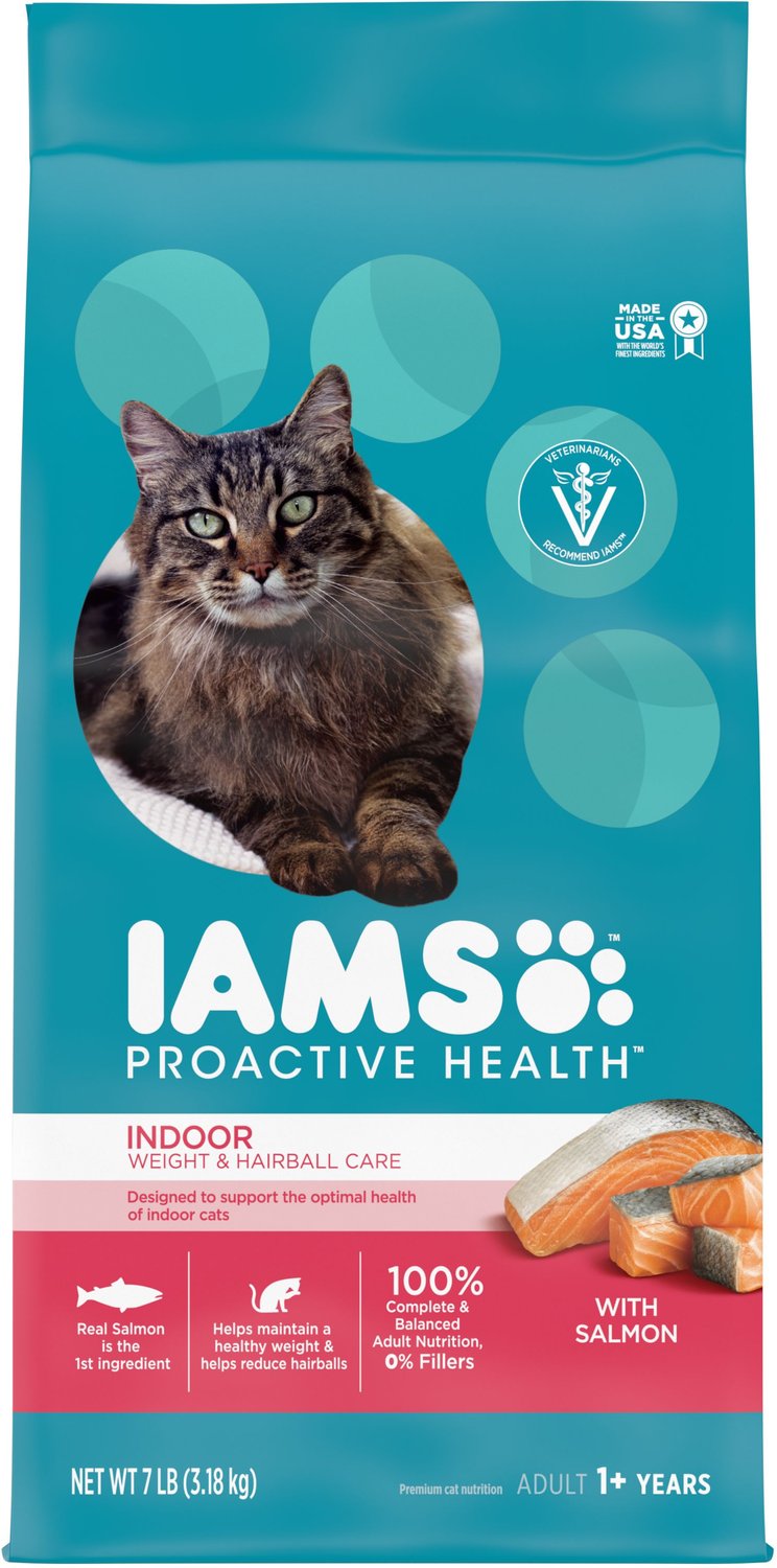 IAMS ProActive Health Adult Indoor Weight & Hairball Care with Salmon